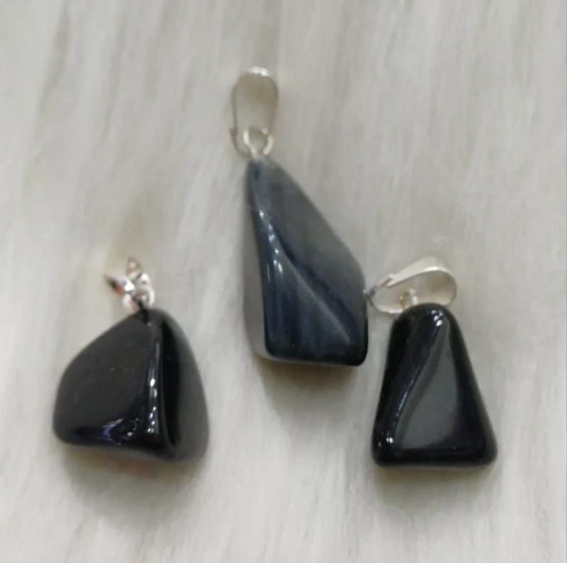Dije Piedra natural obsidiana negra (chica)